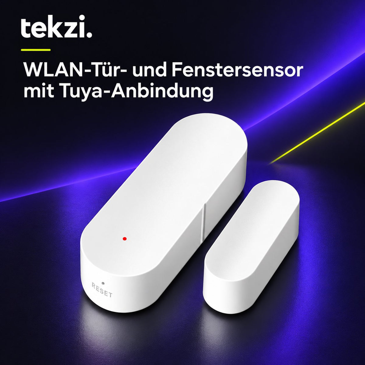 tekzi WLAN-Tür- und Fenstersensor mit Tuya-Anbindung – Ansicht 9 im TEKZI-Design