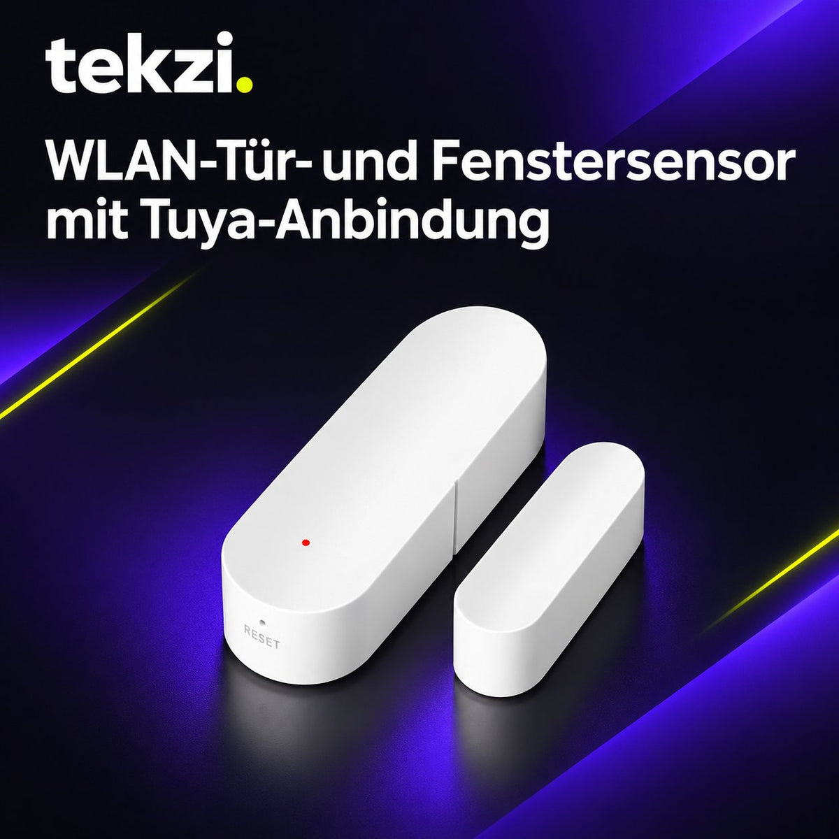 tekzi WLAN-Tür- und Fenstersensor mit Tuya-Anbindung – Ansicht 6 im TEKZI-Design