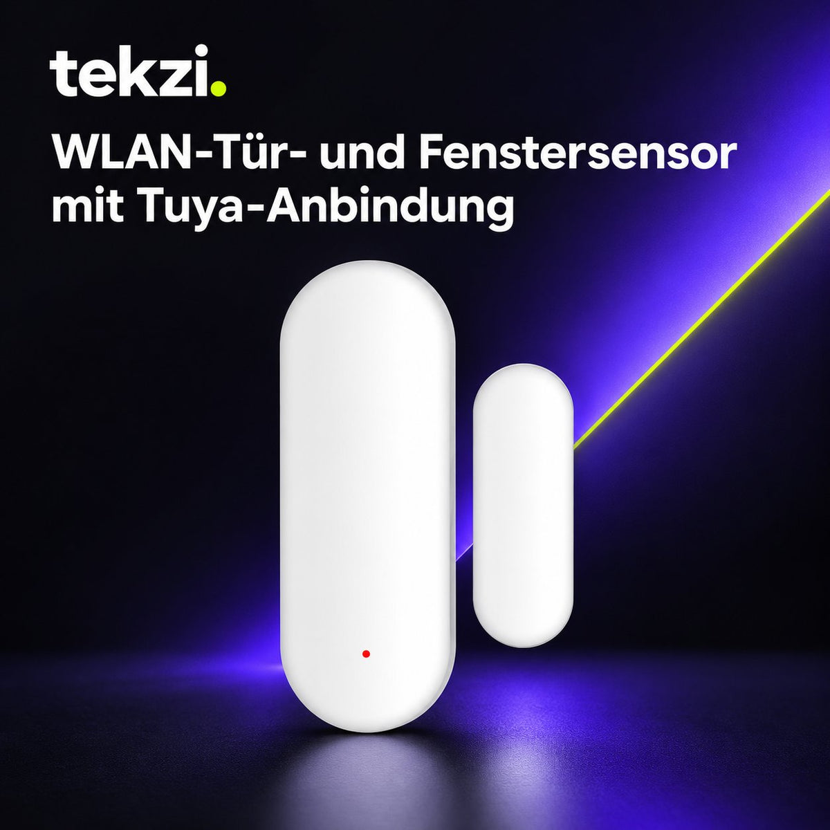 tekzi WLAN-Tür- und Fenstersensor mit Tuya-Anbindung – Ansicht 2 im TEKZI-Design