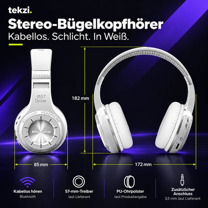 tekzi Kopfhörer Stereo mit 57-mm-Treibern – Weiß – Produktansicht 5 im TEKZI-Design