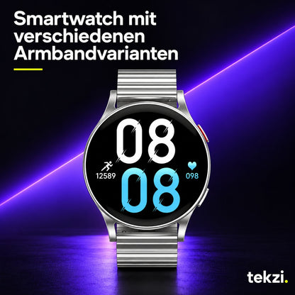 tekzi Smartwatch mit verschiedenen Armbandvarianten – Ansicht 6 im TEKZI-Design