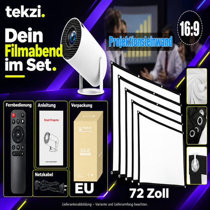 HY300 Pro Mini-Beamer – Produktansicht 8 im deutschen TEKZI-Design