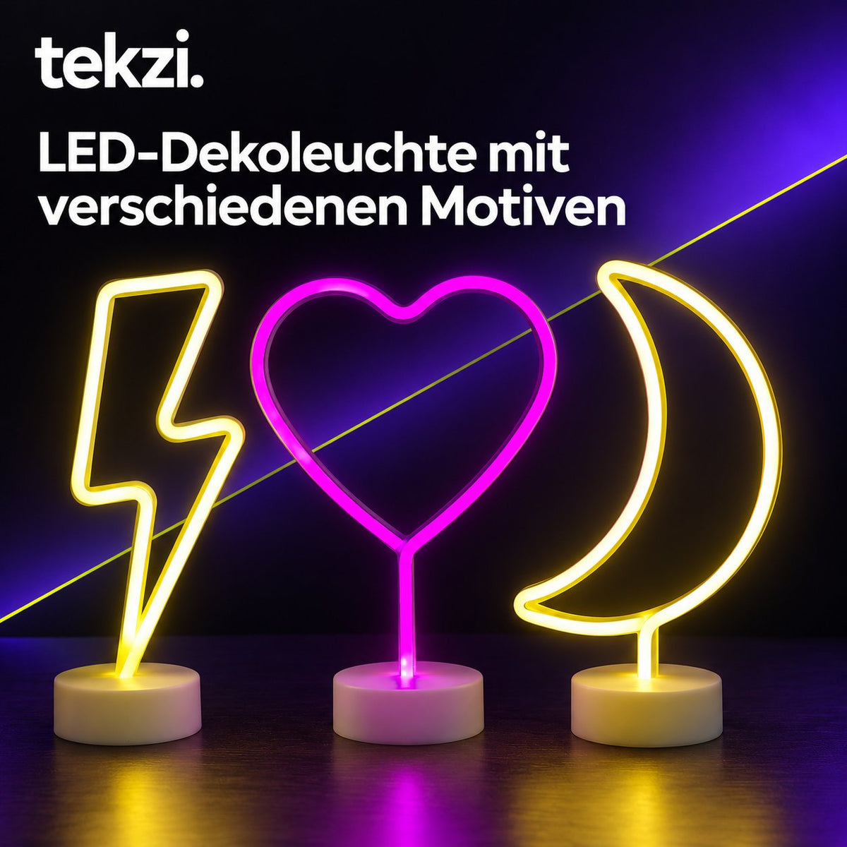 tekzi LED-Dekoleuchte mit verschiedenen Motiven – Ansicht 1 im TEKZI-Design
