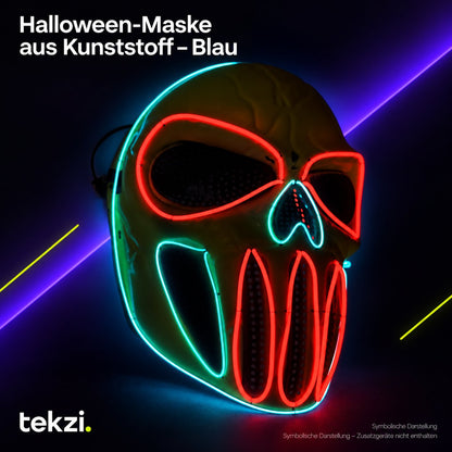 tekzi Halloween-Maske aus Kunststoff – Blau – Ansicht 1 im TEKZI-Design