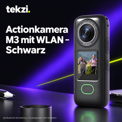 tekzi Actionkamera M3 mit WLAN – Schwarz – Ansicht 5 im TEKZI-Design