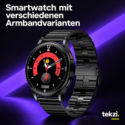 tekzi Smartwatch mit verschiedenen Armbandvarianten – Ansicht 2 im TEKZI-Design