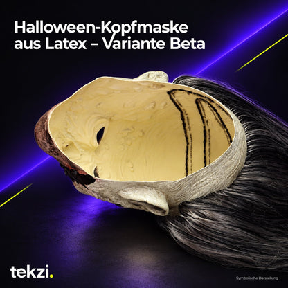 tekzi Halloween-Kopfmaske aus Latex – Variante Beta – Ansicht 6 im TEKZI-Design