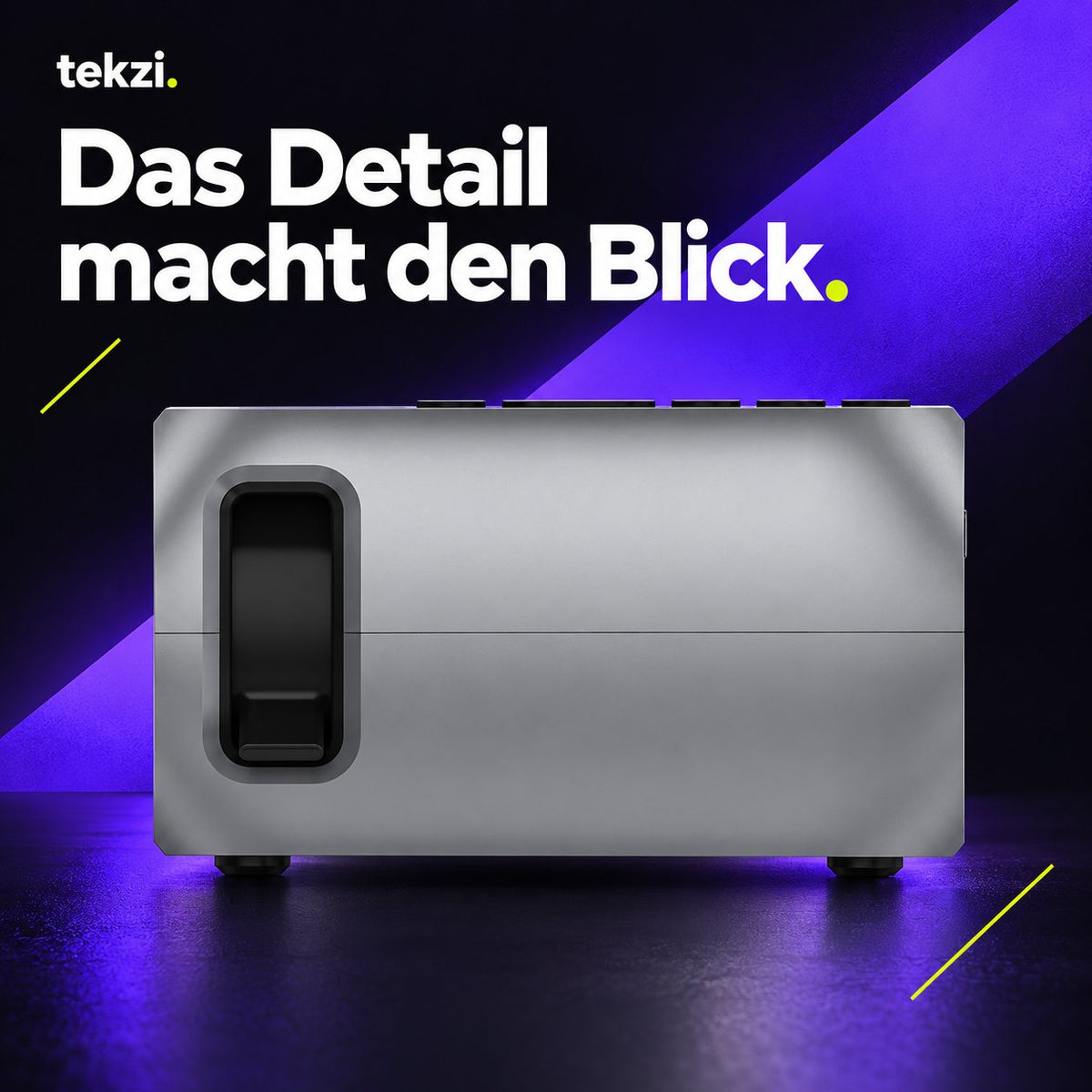 Mini-Beamer YG320 – Ansicht 3 im deutschen TEKZI-Design