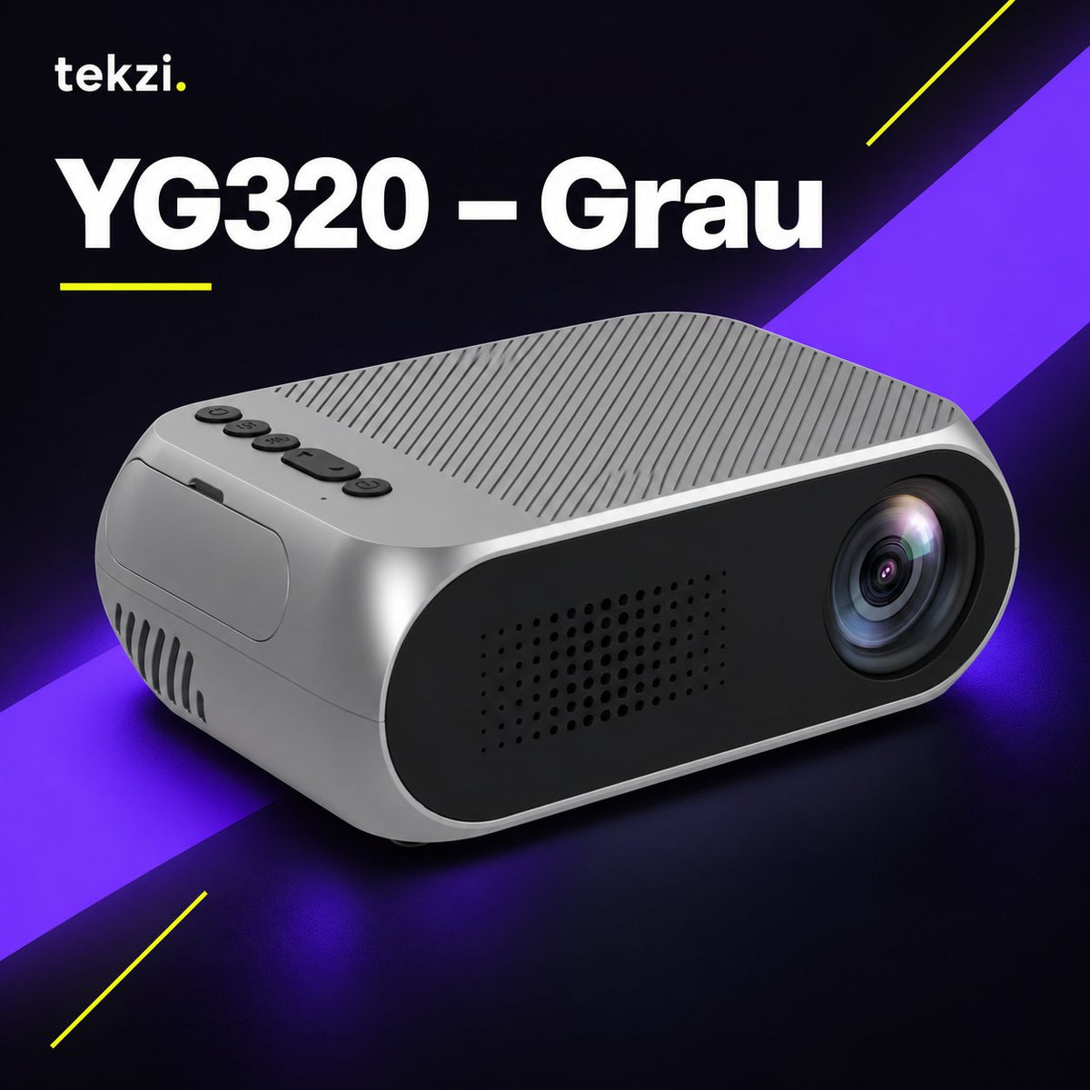 Mini-Beamer YG320 – Ansicht 12 im deutschen TEKZI-Design