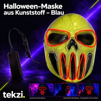 tekzi Halloween-Maske aus Kunststoff – Blau – Ansicht 2 im TEKZI-Design