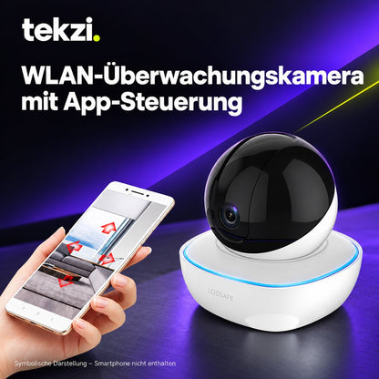 tekzi WLAN-Überwachungskamera mit App-Steuerung – Ansicht 5 im TEKZI-Design