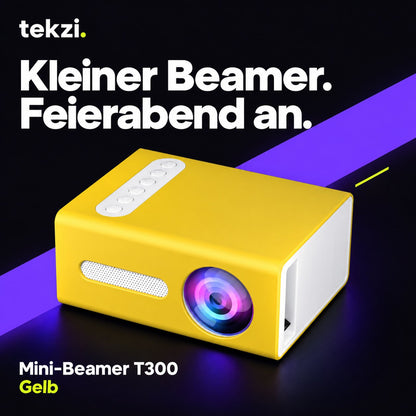 Mini-Beamer T300 in Gelb – TEKZI