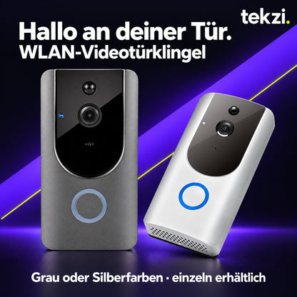 WLAN-Videotürklingel in Grau und Silberfarben – einzeln erhältliche Varianten im TEKZI-Design