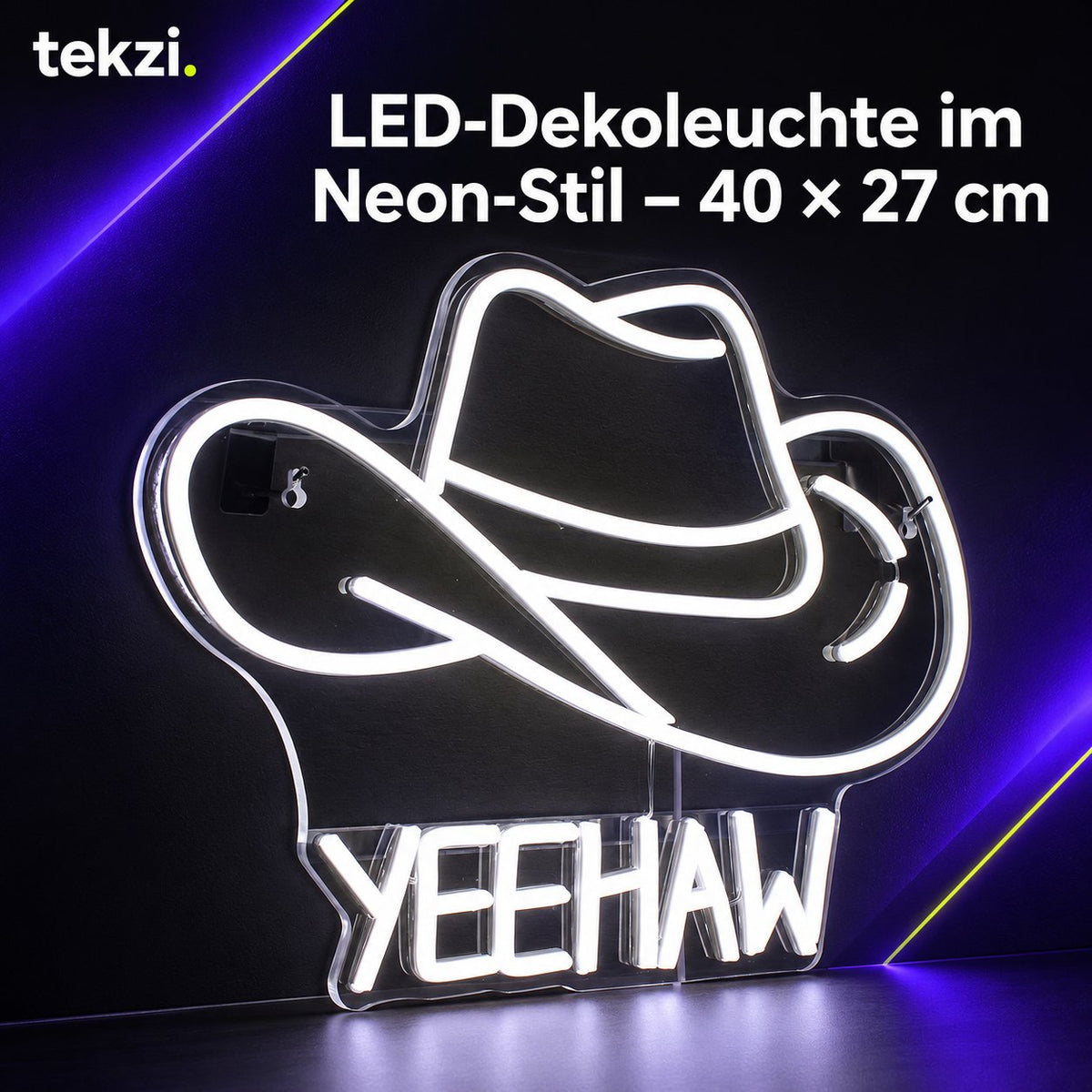 tekzi LED-Dekoleuchte im Neon-Stil – Kaltweiß, 40 × 27 cm – Ansicht 4 im TEKZI-Design