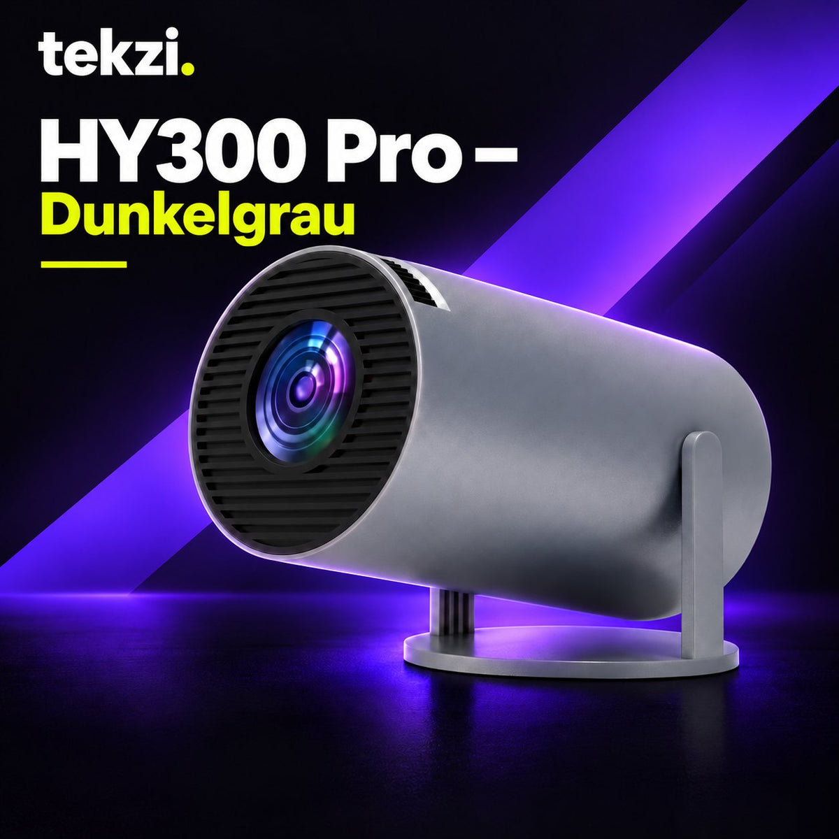 HY300 Pro Mini-Beamer – Produktansicht 12 im deutschen TEKZI-Design