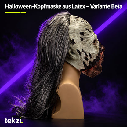 tekzi Halloween-Kopfmaske aus Latex – Variante Beta – Ansicht 3 im TEKZI-Design