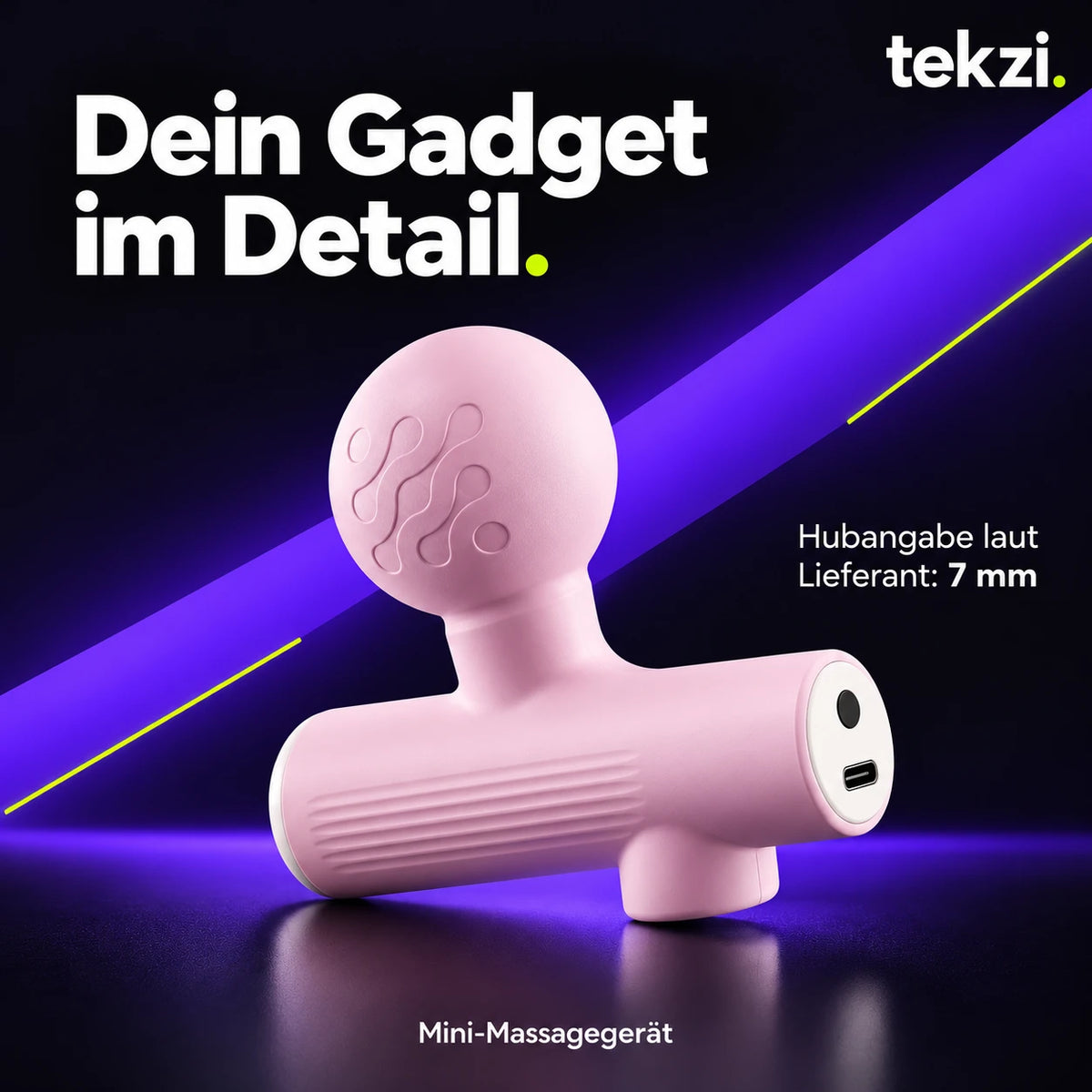 Rosa Mini-Massagegerät, 7 mm Hub laut Lieferant – TEKZI-Design
