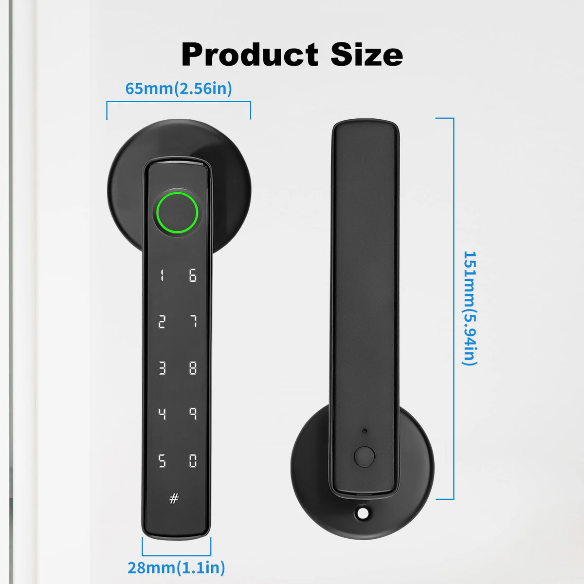 Elektroheimat Tuya-Türgriffschloss 4-in-1 mit Fingerabdruck und Bluetooth