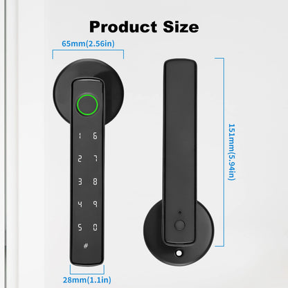 Elektroheimat Tuya-Türgriffschloss 4-in-1 mit Fingerabdruck und Bluetooth