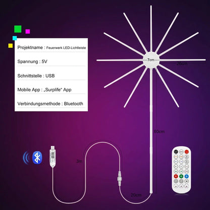 Elektroheimat RGB-LED-Feuerwerkleuchte mit USB