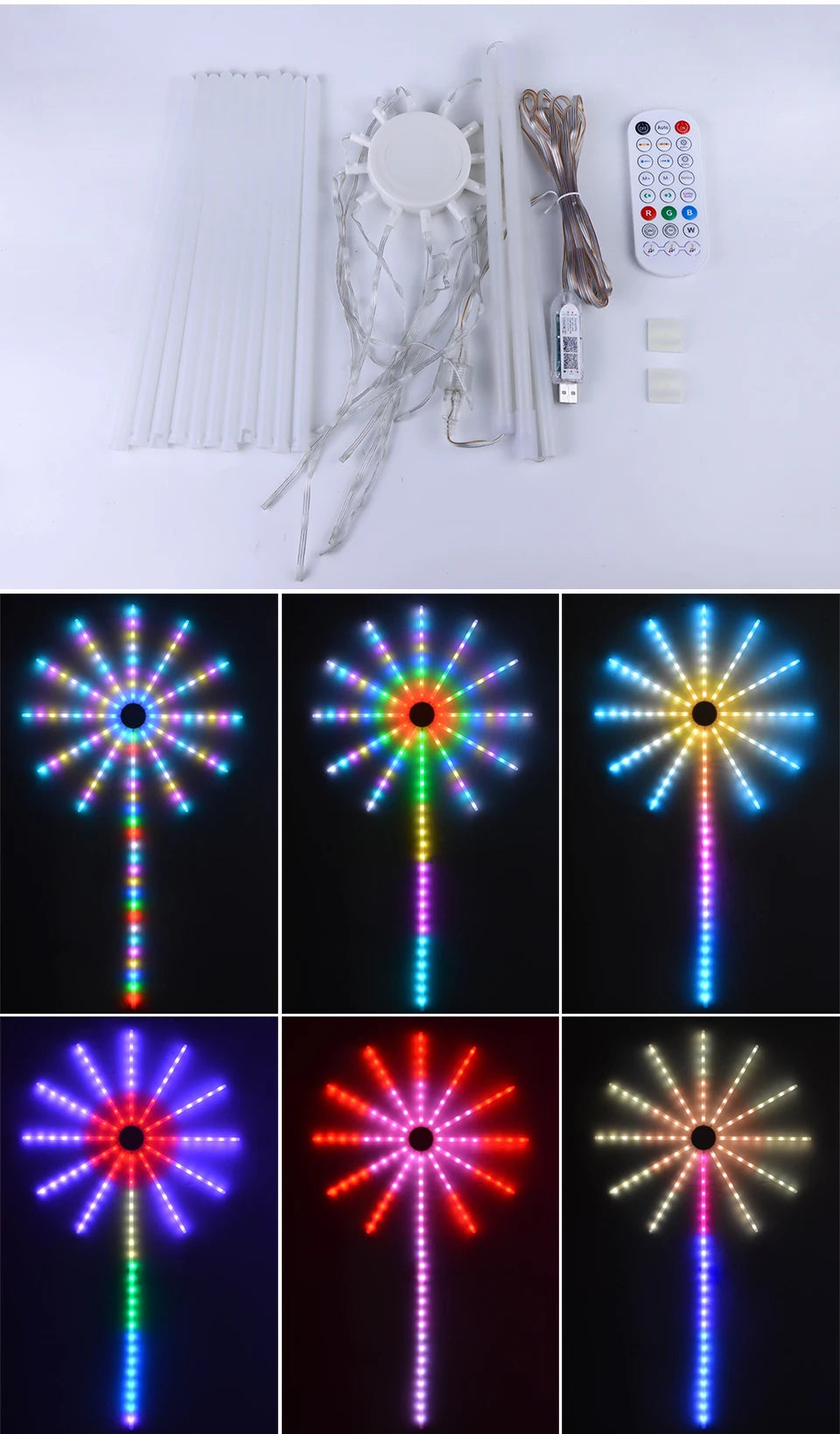 Elektroheimat RGB-LED-Feuerwerkleuchte mit USB
