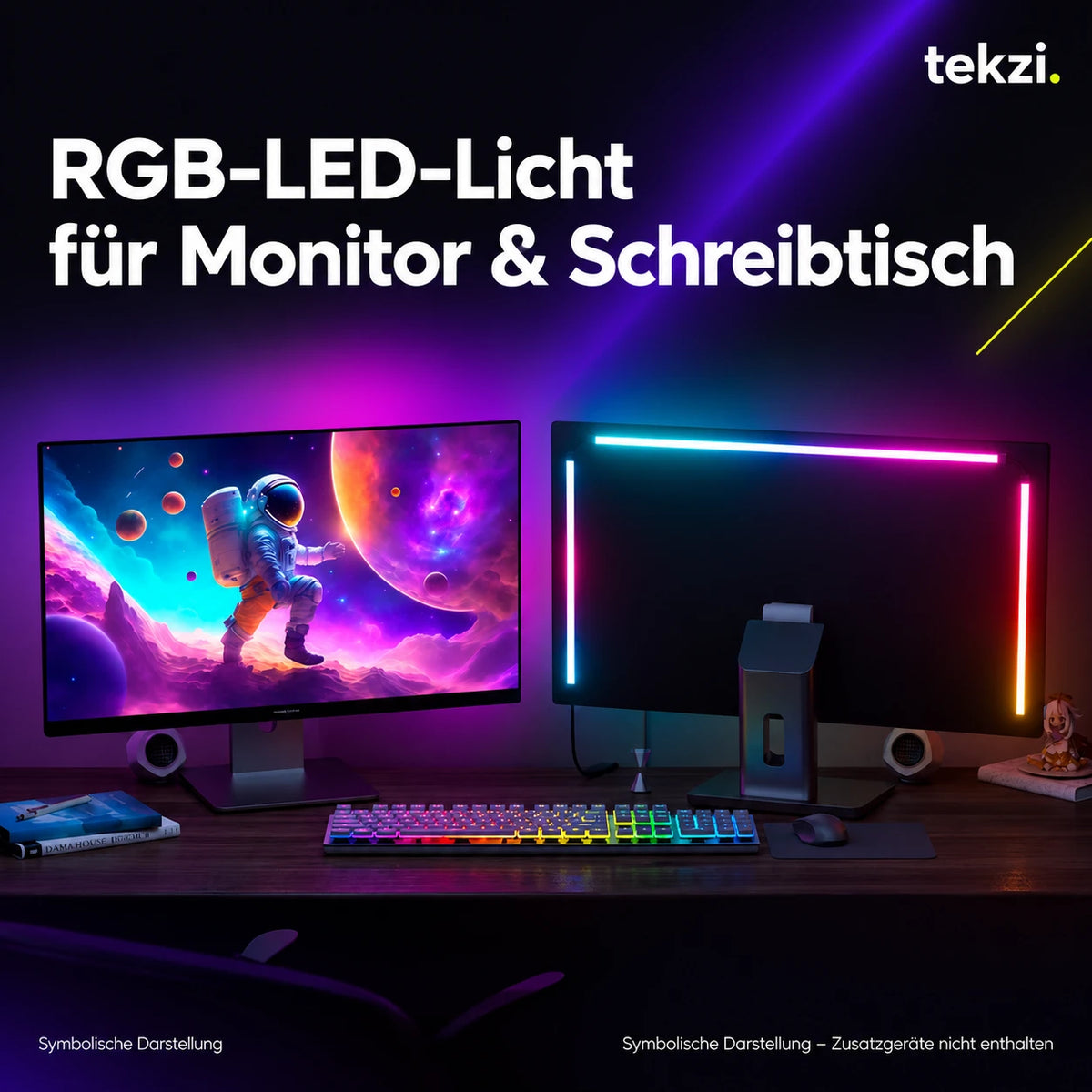 tekzi RGB-LED-Licht für Monitor & Schreibtisch – Ansicht 7 im TEKZI-Design