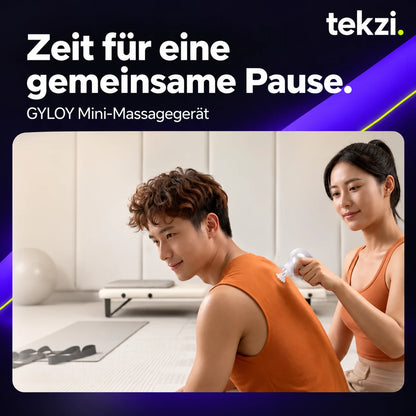 GYLOV Mini-Massagegerät mit drei losen Aufsatzformen – neutrale TEKZI-Produktansicht