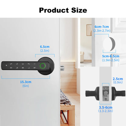 Elektroheimat Tuya-Türgriffschloss 4-in-1 mit Fingerabdruck und Bluetooth