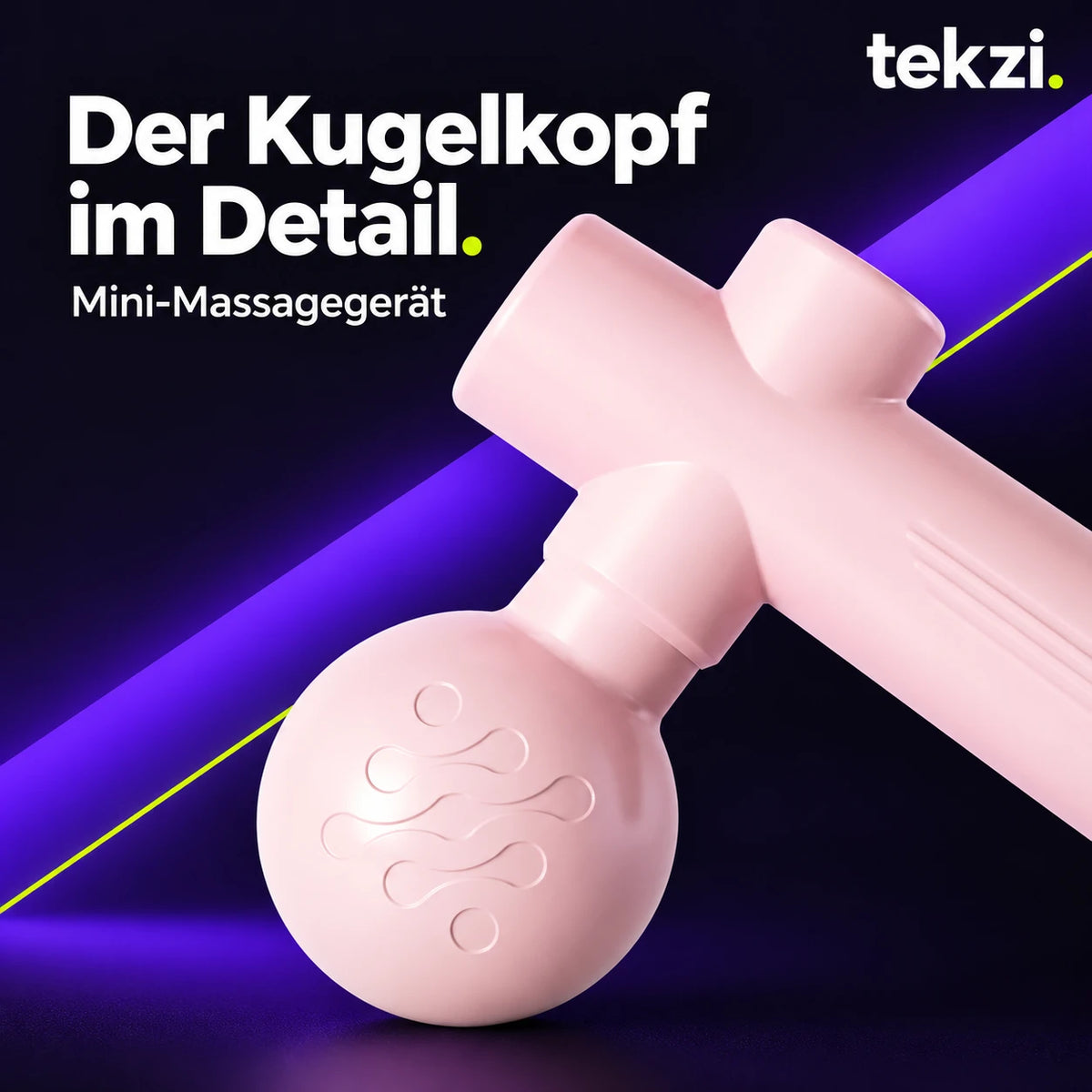 Kugelkopf des rosa Mini-Massagegeräts im Detail – TEKZI-Design