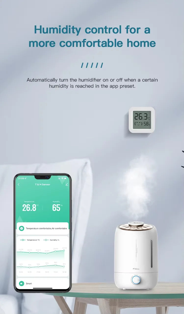 Elektroheimat Zigbee-Temperatur- und Feuchtigkeitssensor TH03