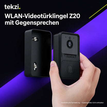 tekzi WLAN-Videotürklingel Z20 mit Gegensprechen – Ansicht 3 im TEKZI-Design