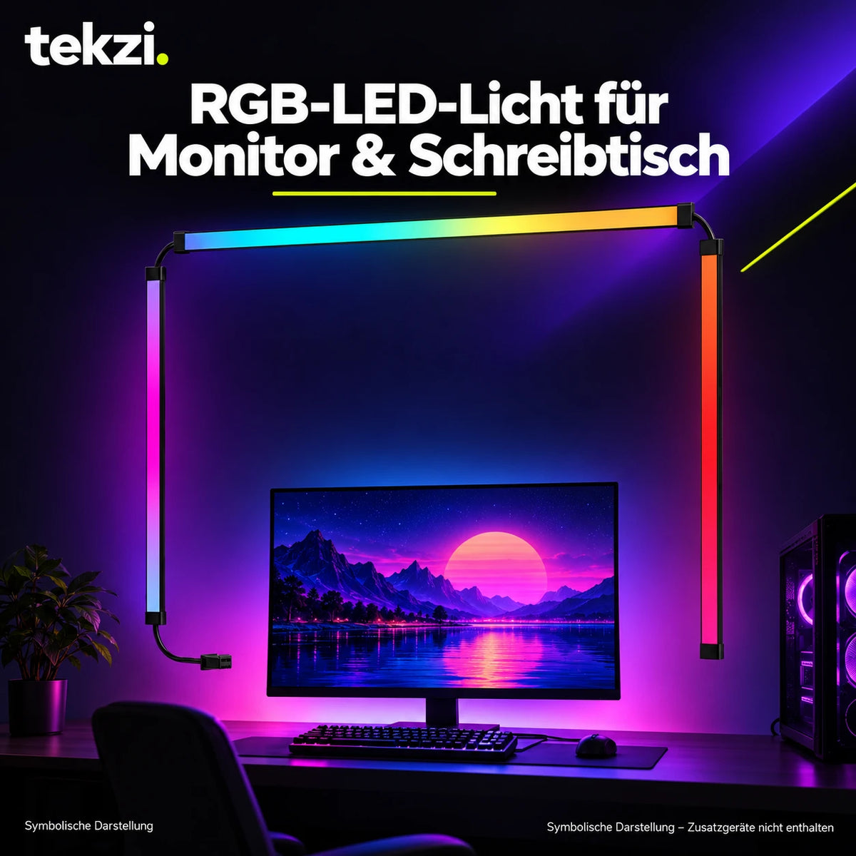 tekzi RGB-LED-Licht für Monitor & Schreibtisch – Ansicht 15 im TEKZI-Design