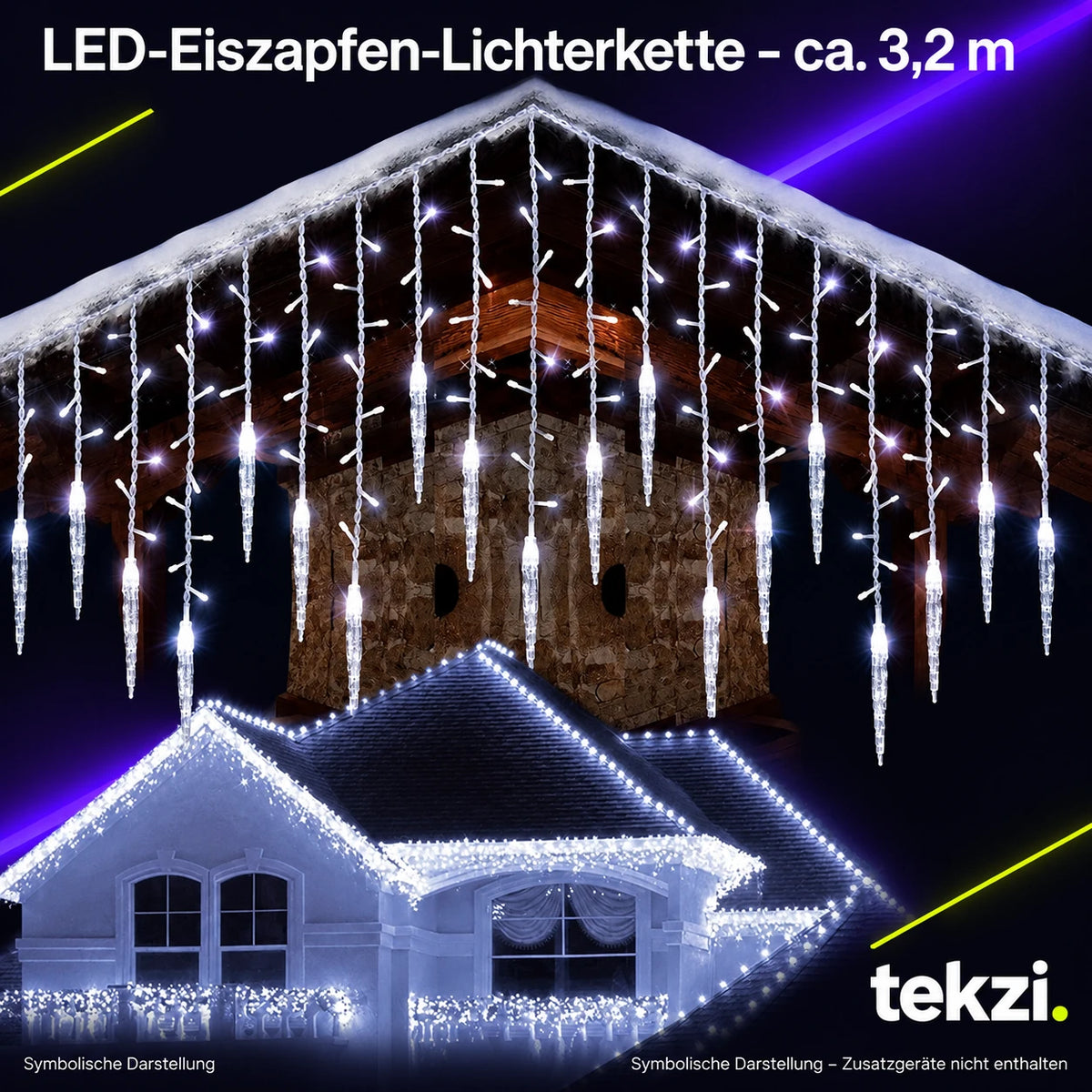 tekzi LED-Eiszapfen-Lichterkette – ca. 3,2 m – Ansicht 8 im TEKZI-Design