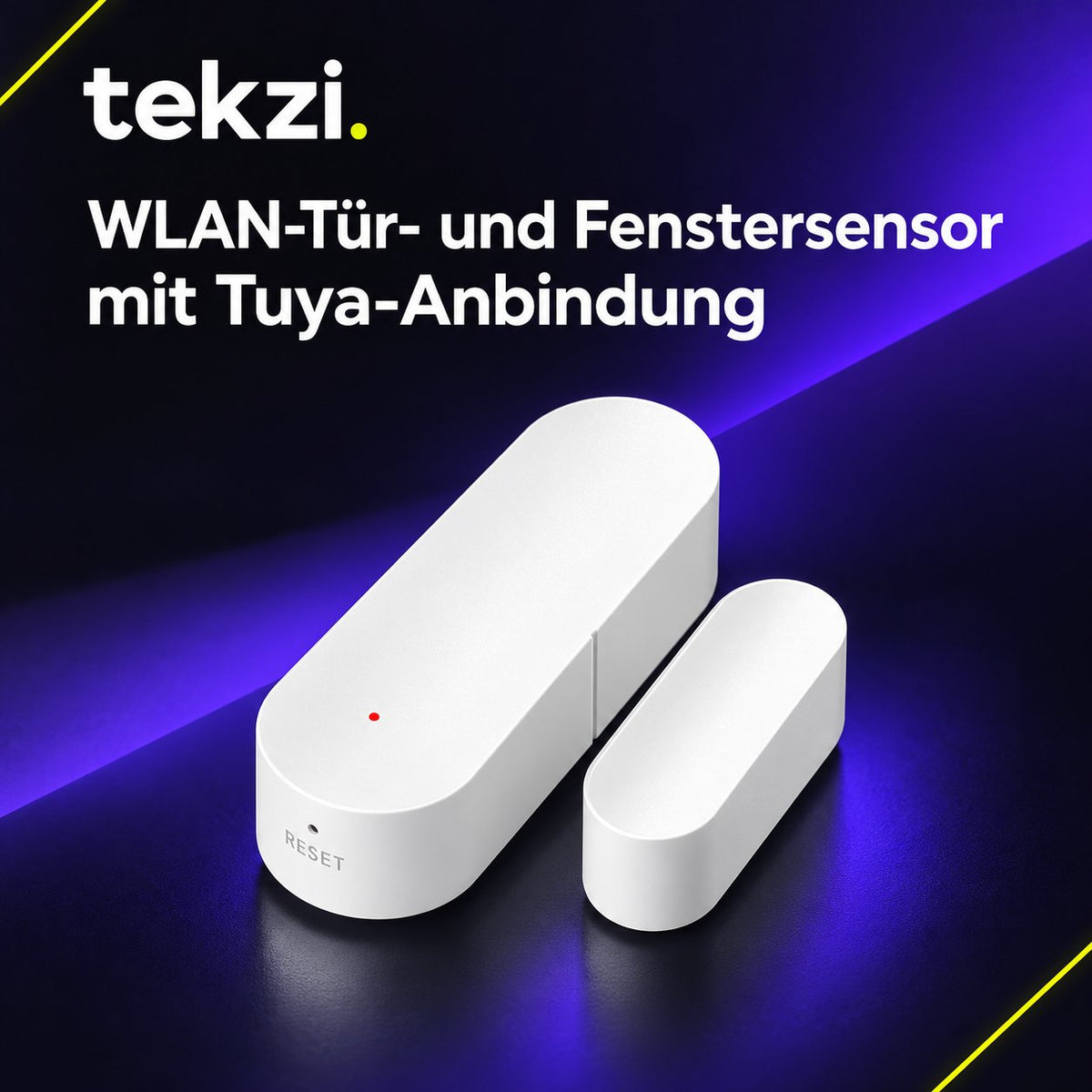 tekzi WLAN-Tür- und Fenstersensor mit Tuya-Anbindung – Ansicht 5 im TEKZI-Design