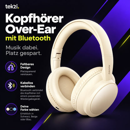 tekzi Kopfhörer Over-Ear mit Bluetooth – faltbar, drei Farben – Produktansicht 4 im TEKZI-Design