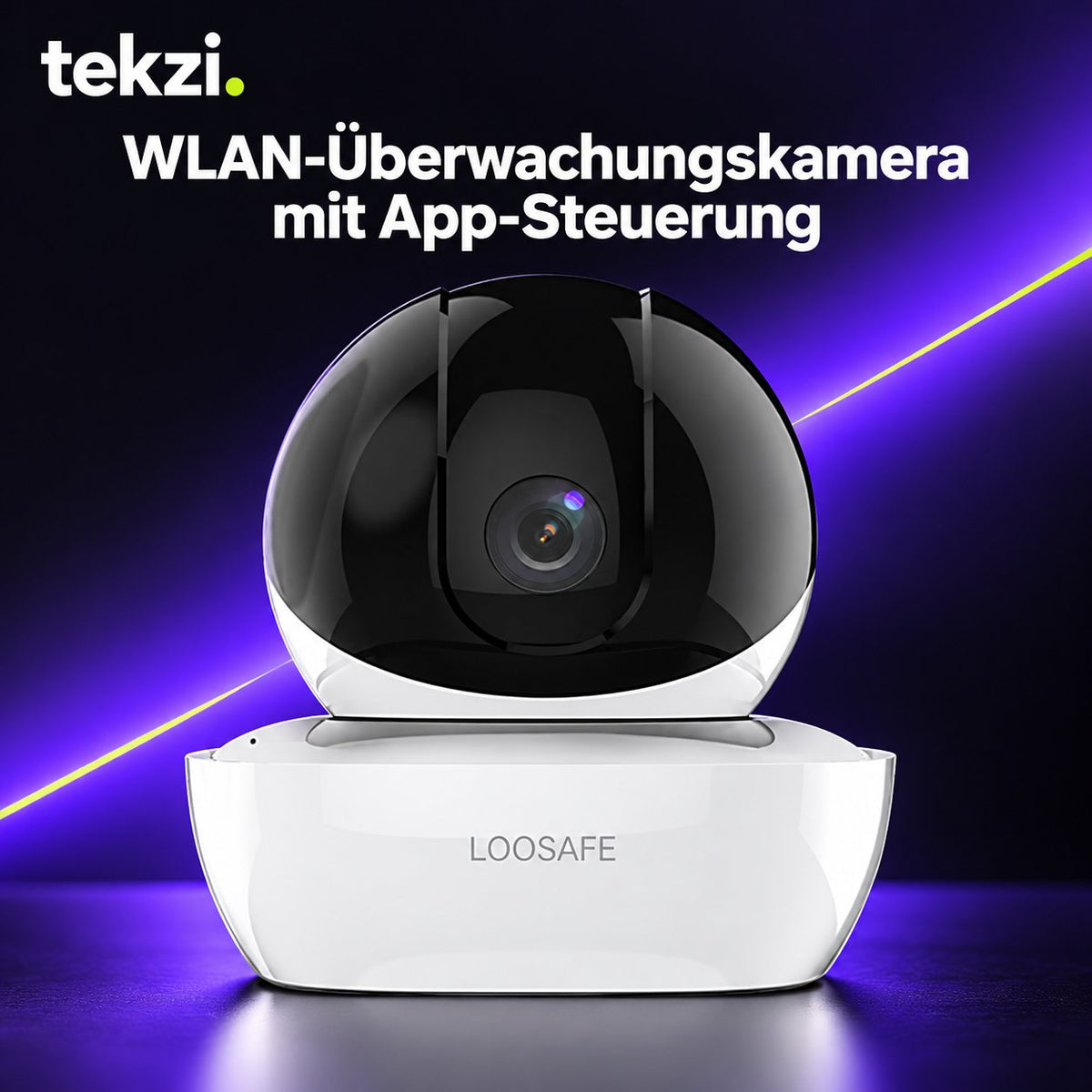 tekzi WLAN-Überwachungskamera mit App-Steuerung – Ansicht 4 im TEKZI-Design