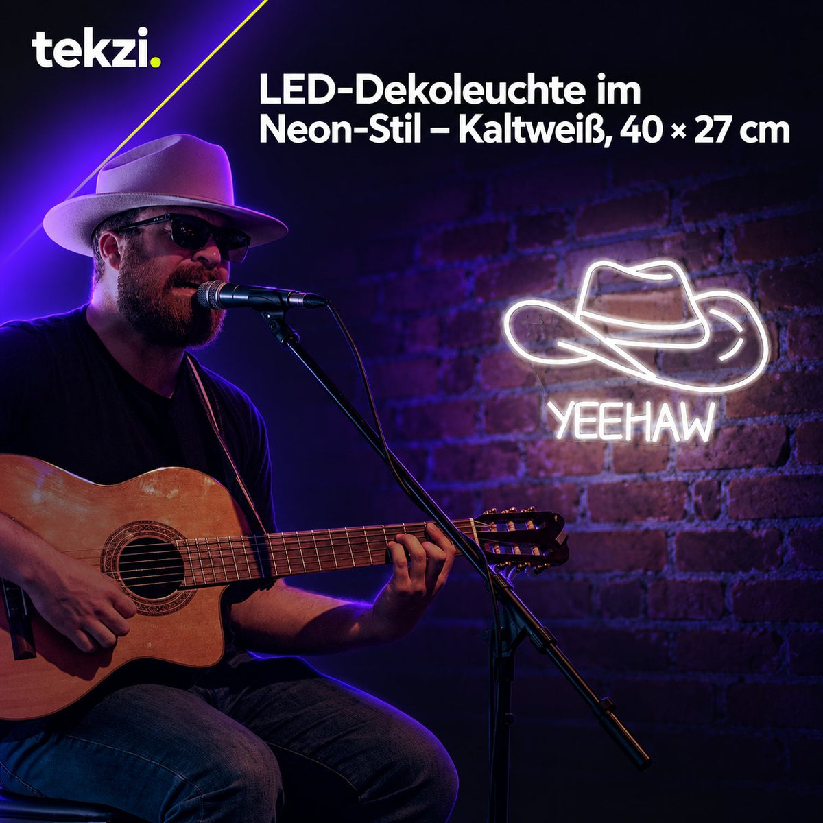 tekzi LED-Dekoleuchte im Neon-Stil – Kaltweiß, 40 × 27 cm – Ansicht 3 im TEKZI-Design