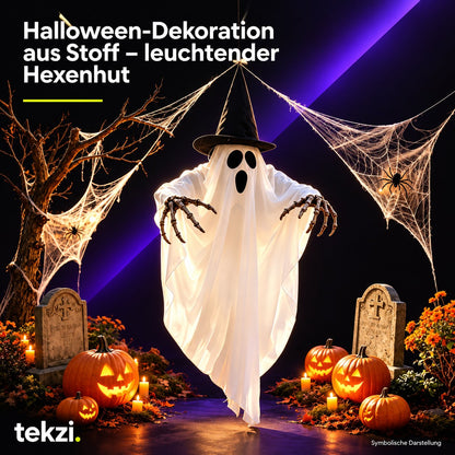 tekzi Halloween-Dekoration aus Stoff – leuchtender Hexenhut – Ansicht 4 im TEKZI-Design