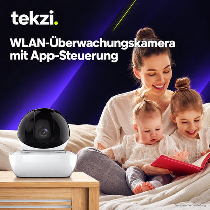 tekzi WLAN-Überwachungskamera mit App-Steuerung – Ansicht 2 im TEKZI-Design