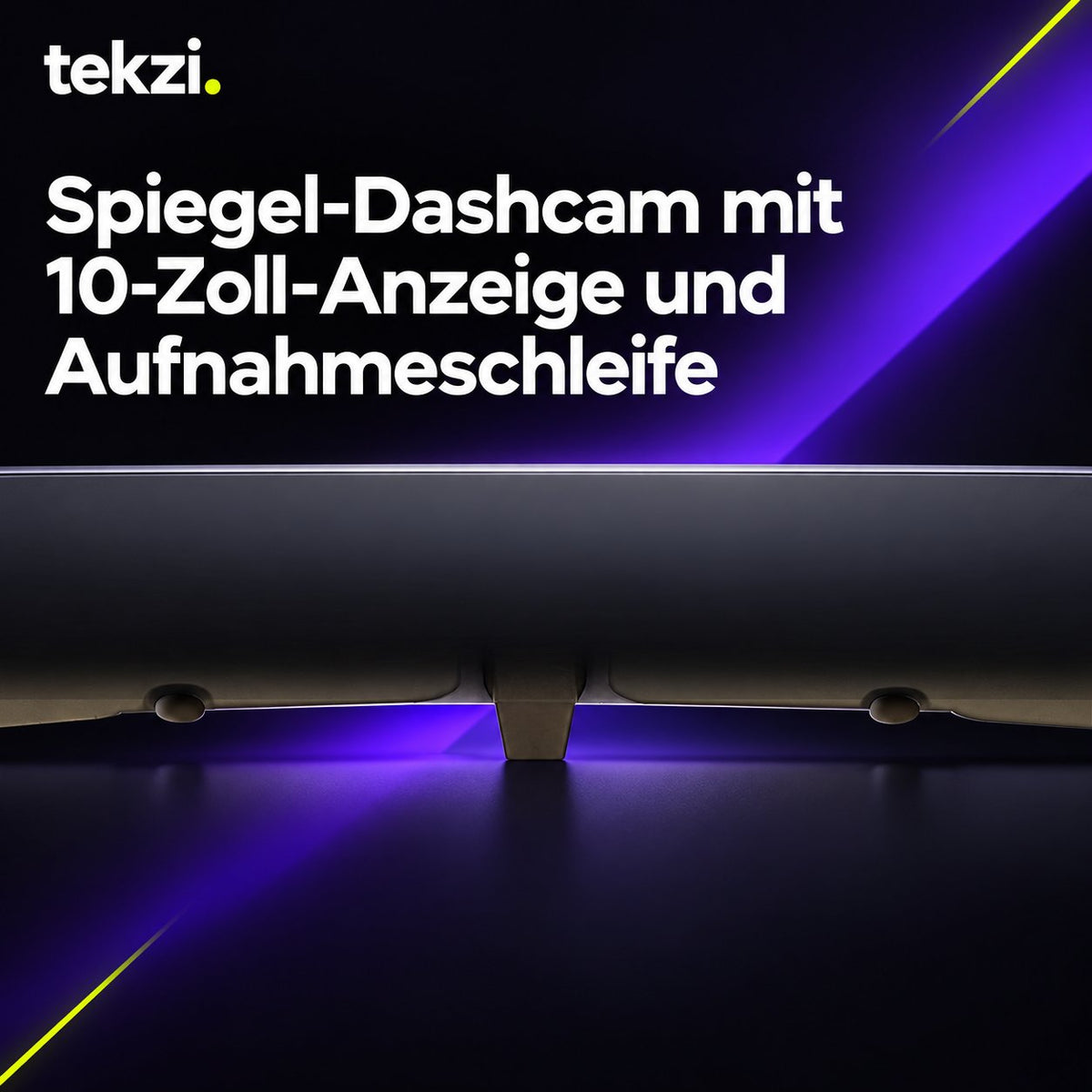 tekzi Spiegel-Dashcam mit 10-Zoll-Anzeige und Aufnahmeschleife – Ansicht 4 im TEKZI-Design