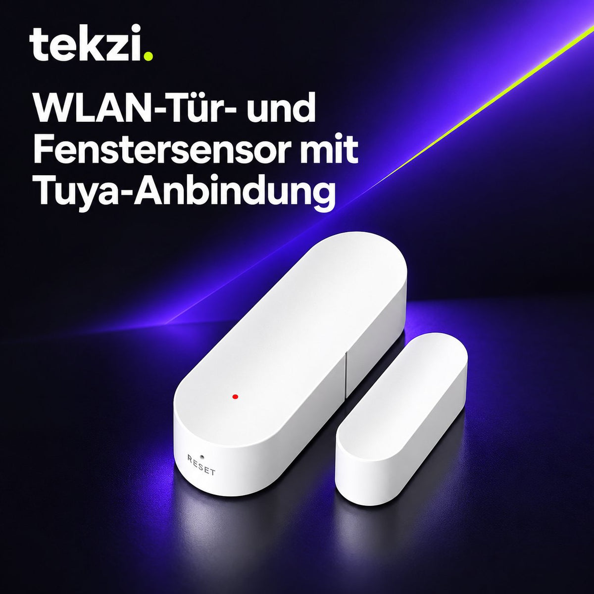 tekzi WLAN-Tür- und Fenstersensor mit Tuya-Anbindung – Ansicht 8 im TEKZI-Design