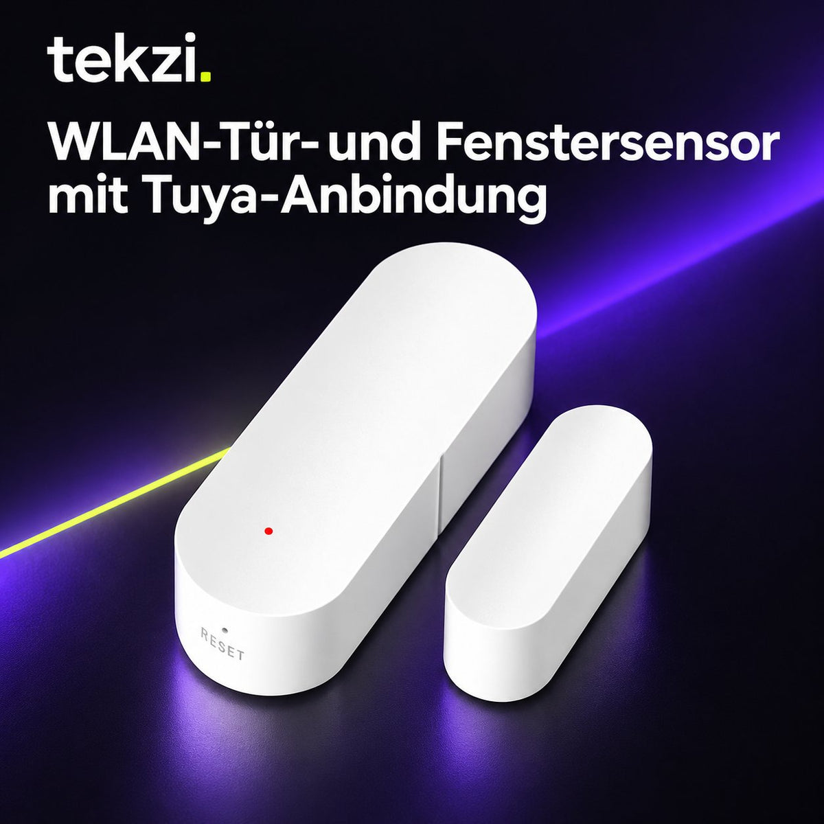 tekzi WLAN-Tür- und Fenstersensor mit Tuya-Anbindung – Ansicht 7 im TEKZI-Design